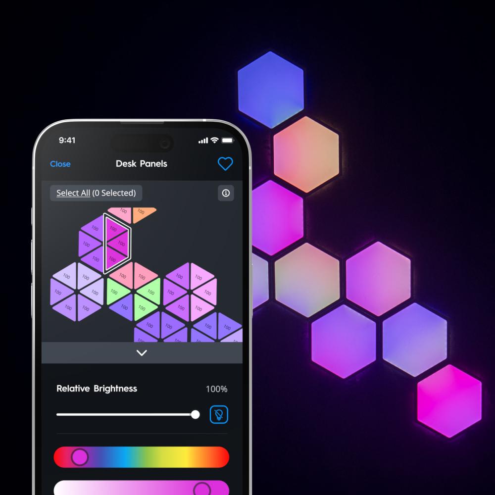GE CYNC Dynamic Effects Full Color Smart Hexagon Panels, Works With ...