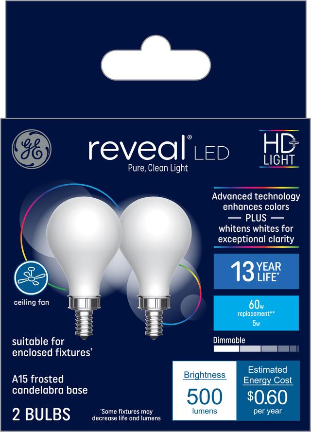 GE Reveal HD LED 60 Watt Replacement Reveal A15 Ceiling Fan