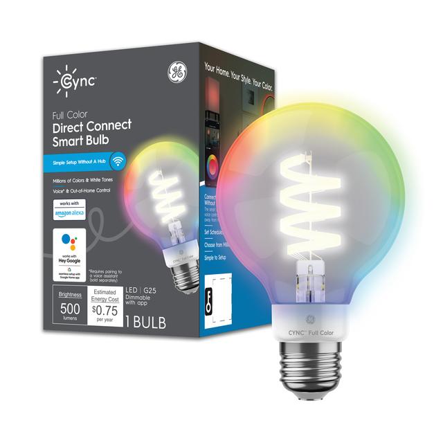 GE Cync Decorative Bulbs Smart LED Full Color, Works with Alexa and Google Assistant, Bluetooth and Wi-Fi Enabled (1 Pack) 