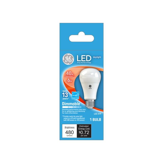 GE Classic LED 40 Watt Replacement, Daylight, A19 General Purpose Bulb (1 Pack)