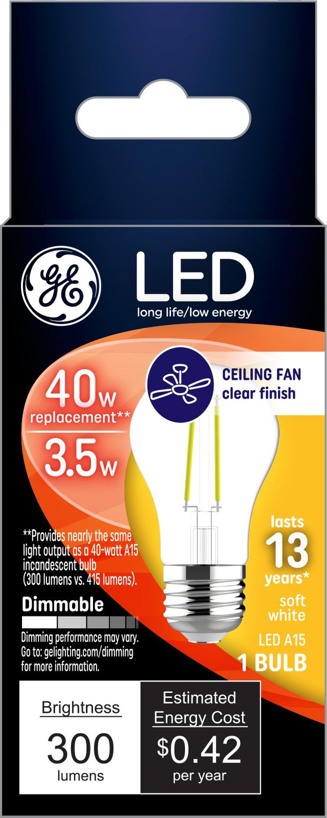 GE Classic LED 40 Watt Replacement Soft White A15 Ceiling Fan