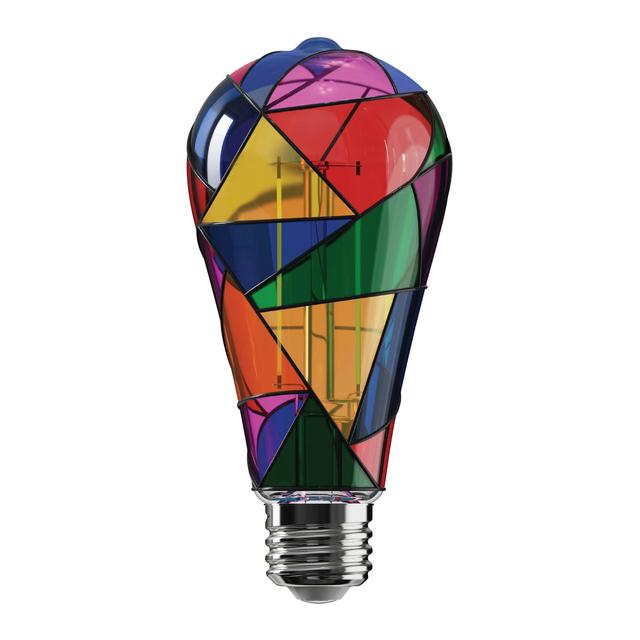 led stained glass light bulb