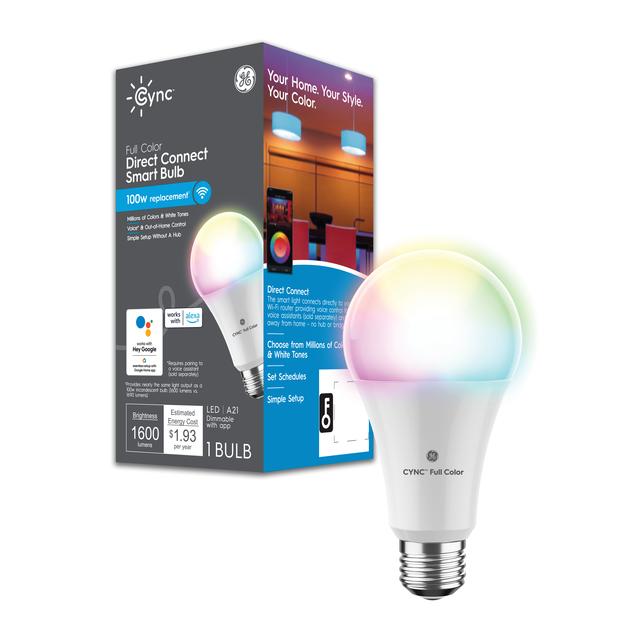 Cync Full Color Direct Connect Smart Bulb 1 LED A21 Bulb 100W