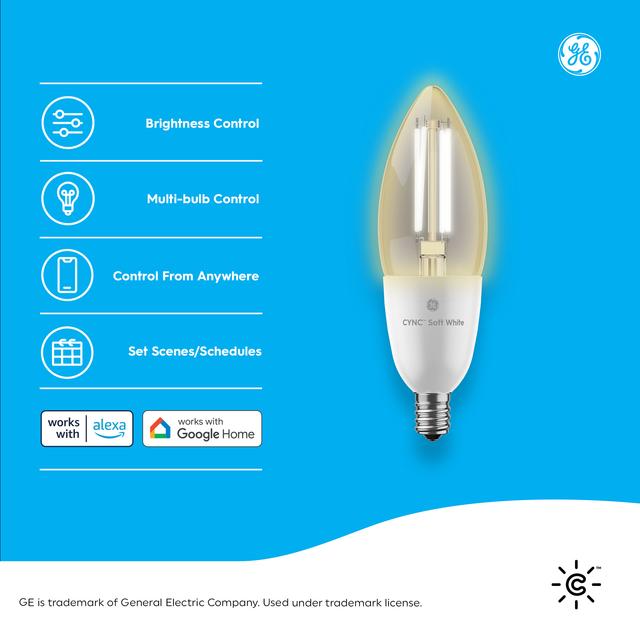 GE Cync Smart LED Light Bulbs Candle Light Bulb Works with