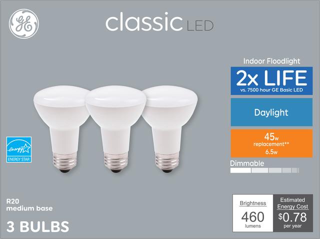 GE Classic LED 45 Watt Replacement Daylight R20 Indoor