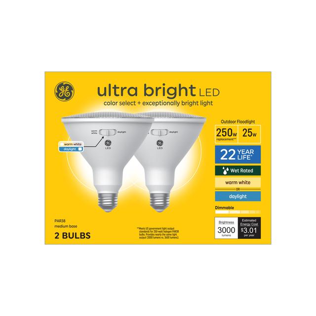 GE 2024 Ultra Bright LED Light Bulbs, Outdoor Floodlight Bulb (Pack of 4)