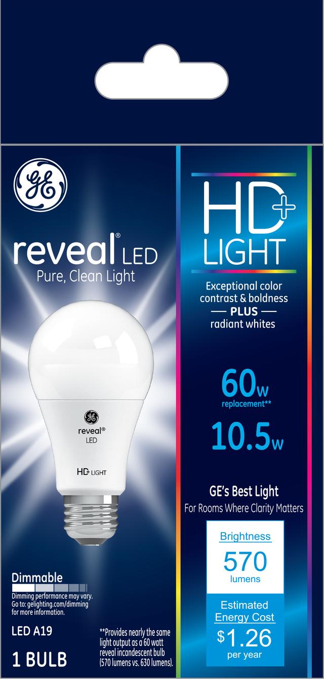 GE Reveal HD LED 60 Watt Replacement Reveal A19 General Purpose