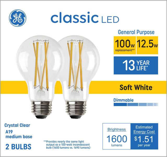 100 watt ge soft deals white incandescent light bulbs