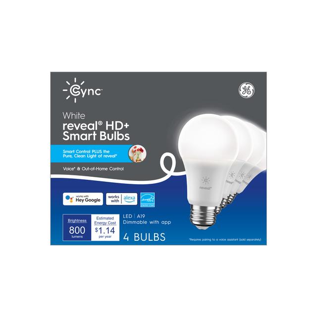 GE Cync Reveal Smart LED Light Bulbs, Works with Alexa and Google Assistant, Bluetooth and Wi-Fi Enabled (4 Pack)