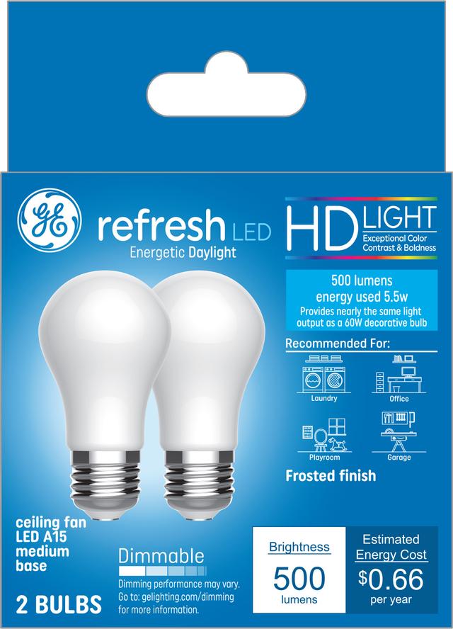 GE Refresh HD LED 60 Watt Replacement Daylight A15 Ceiling Fan