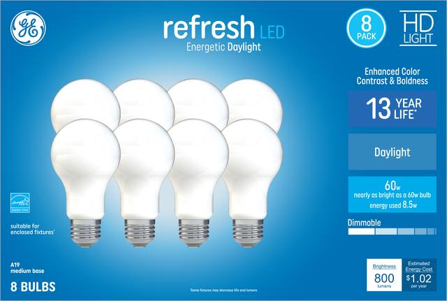 GE Refresh HD LED 60 Watt Replacement Daylight A19 General