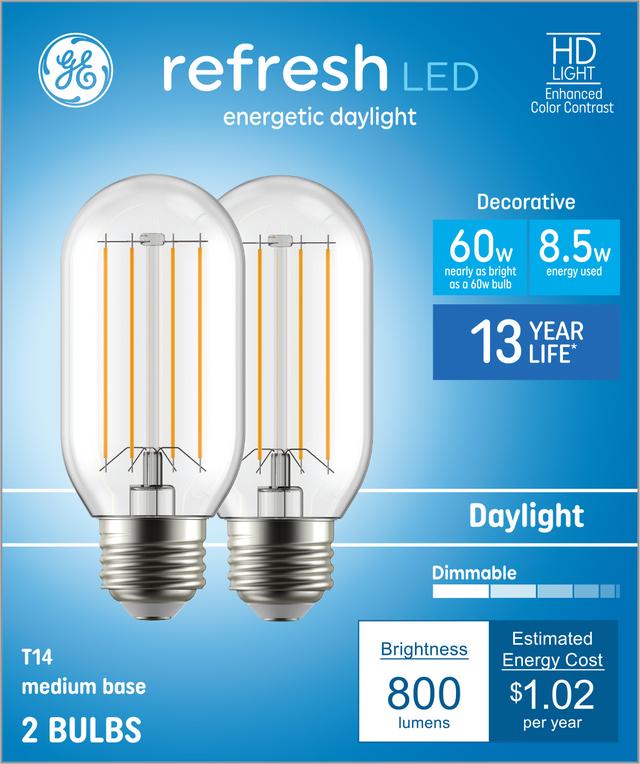 GE Refresh HD LED 60 Watt Replacement Daylight T14 Deco