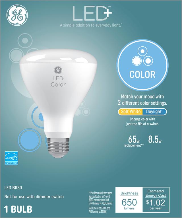 GE LED Color Lamp LED Light Bulbs Indoor Floodlight BR30 Bulbs