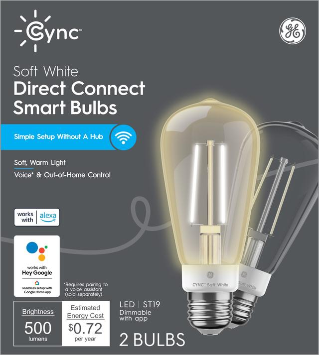 GE Cync Smart LED Light Bulbs, ST19 Edison Style, Works with