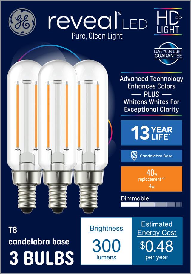 GE Reveal HD LED 40 Watt Replacement Reveal T8 Deco Tubular