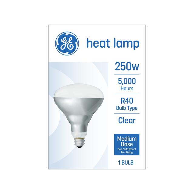 GE Incandescent 250 Watt Soft White BR40 Heat Lamp Bulb 1 Pack