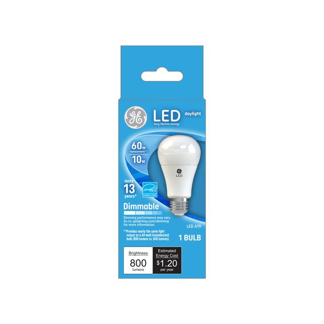 GE Classic LED 60 Watt Replacement, Daylight, A19 General Purpose Bulb (1 Pack)