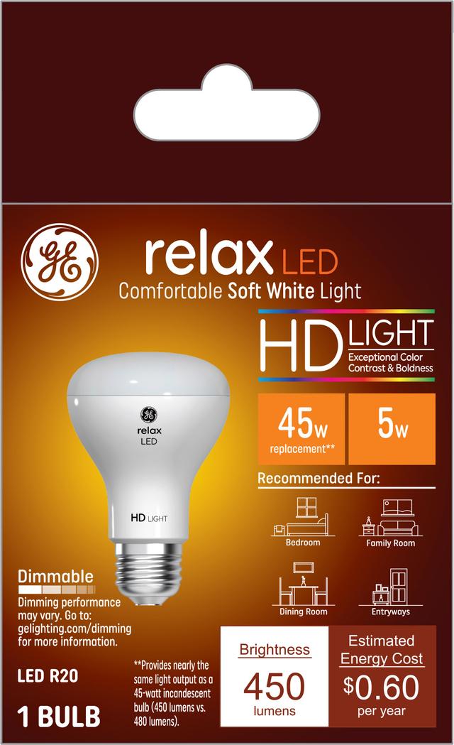 GE Relax HD LED 45 Watt Replacement Soft White R20 Indoor