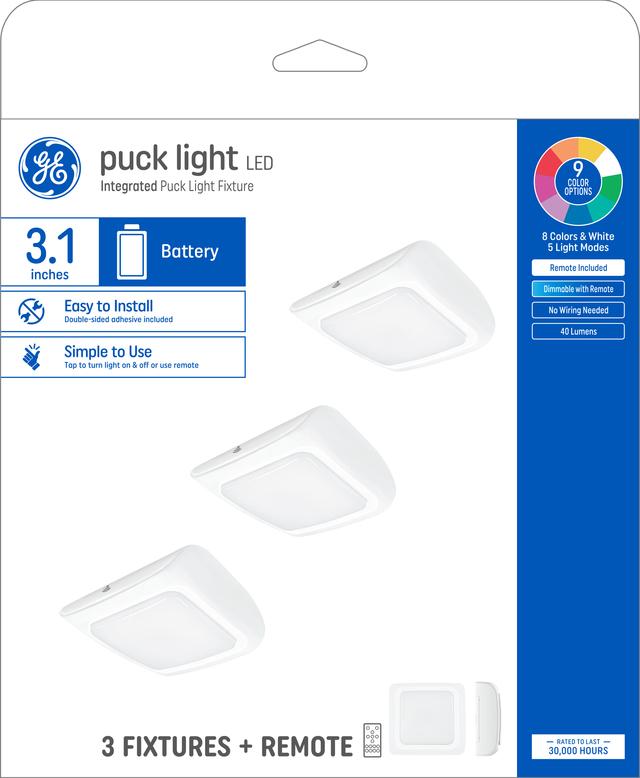 Warm white puck 2024 lights battery