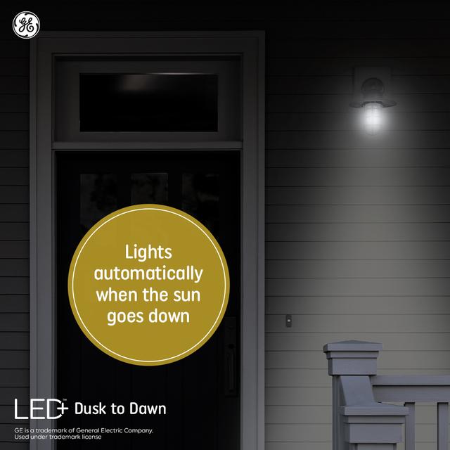 GE LED Dusk to Dawn Light Bulb Sunlight Sensing Outdoor Security