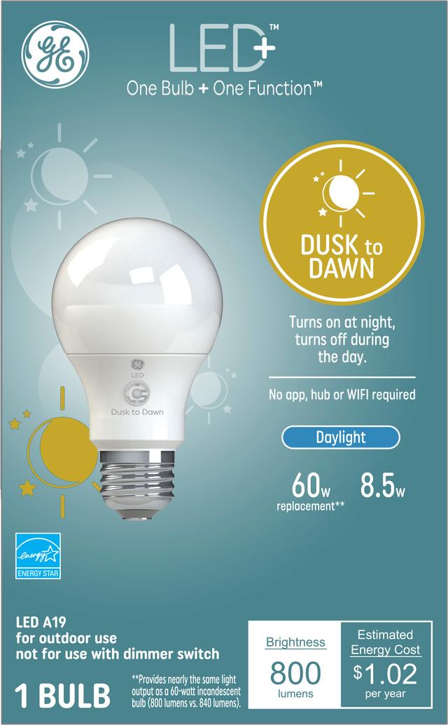 GE LED Dusk to Dawn LED Light Bulbs General Purpose A19 Bulb