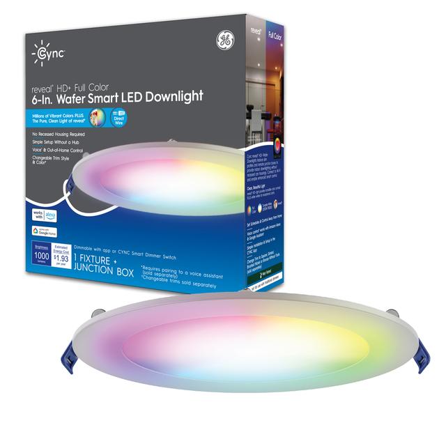 GE CYNC reveal HD Full Color Smart LED Wafer 6 Inch Works with