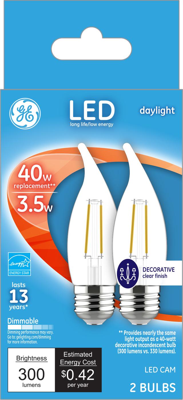 GE Classic LED 40 Watt Replacement Daylight CA11 Deco Candle