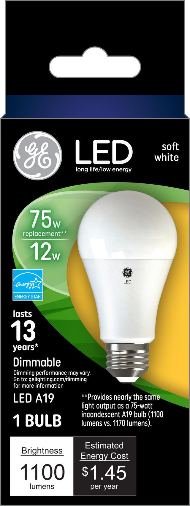 GE Classic LED 75 Watt Replacement Soft White A19 General