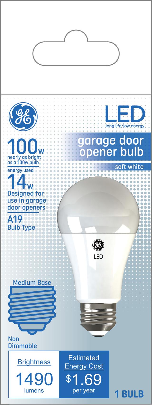 GE Basic LED 100 Watt Replacement Soft White A19 Garage Door