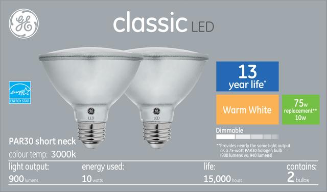 GE Classic LED 75 Watt Replacement Warm White PAR30 Indoor