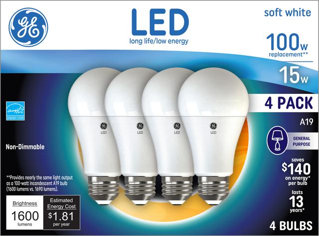 GE Classic LED 100 Watt Replacement, Soft White, A19 General