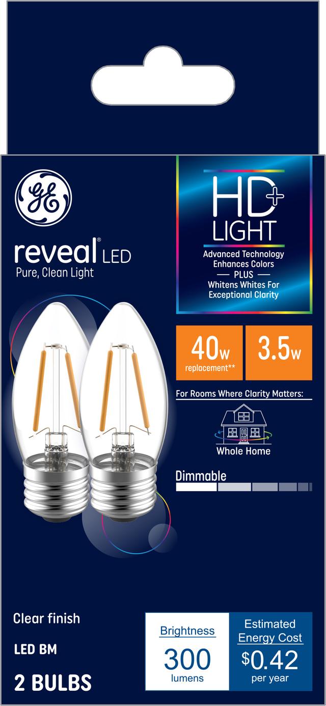 GE Reveal HD LED 40 Watt Replacement Reveal B11 Deco Candle