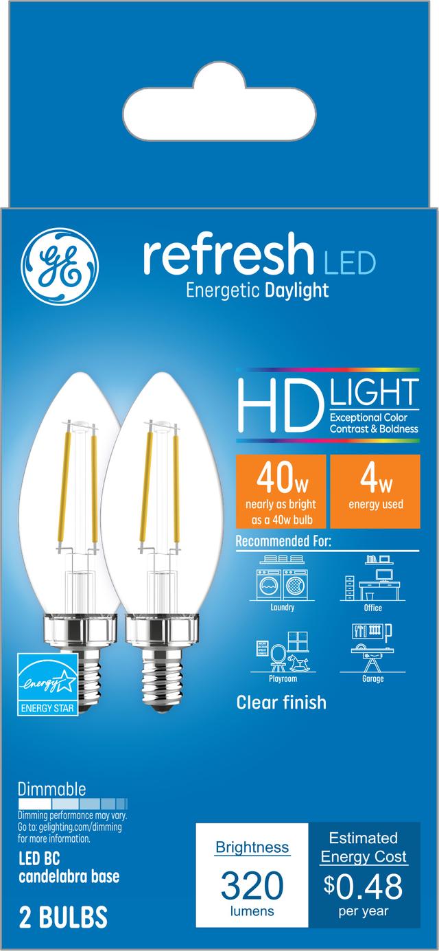 GE Refresh HD LED 40 Watt Replacement Daylight B11 Deco Candle