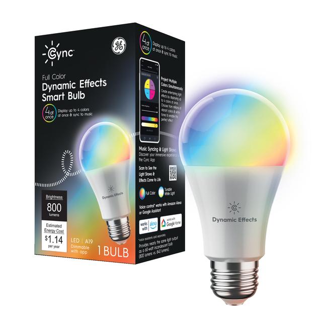 GE Cync Smart Bulb Dynamic Effects Full Color A19 2.4GHz Wi Fi and