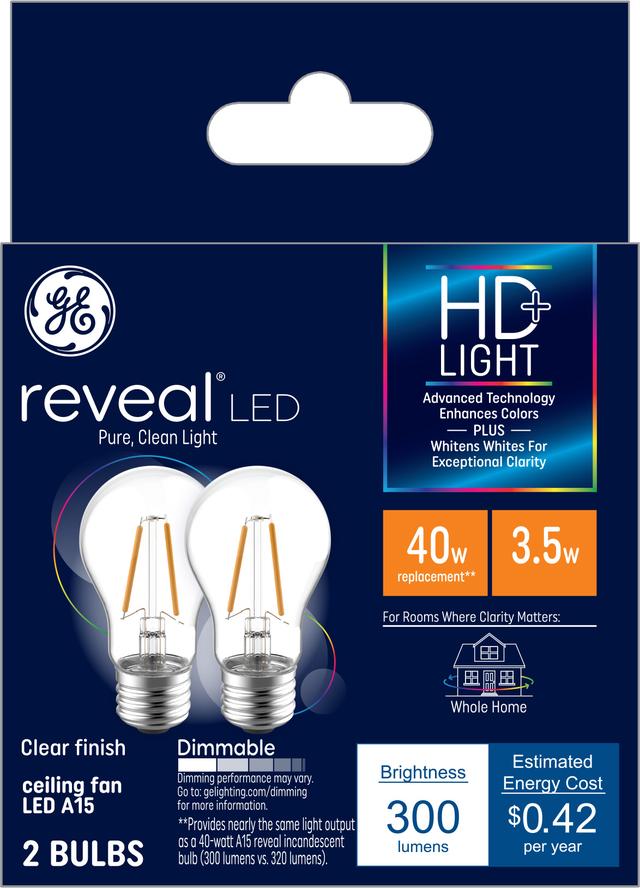 GE Reveal HD LED 40 Watt Replacement Reveal A15 Ceiling Fan