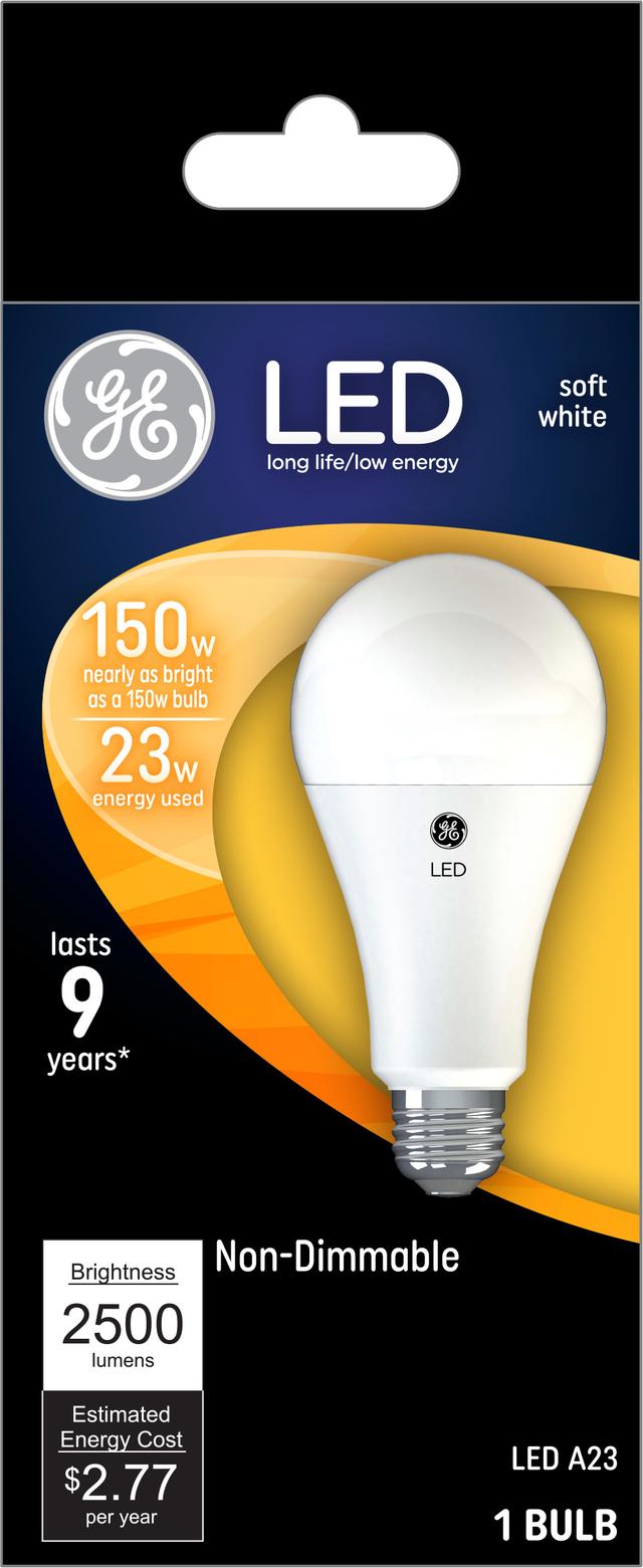 GE Basic LED 150 Watt Replacement Soft White A23 General Purpose