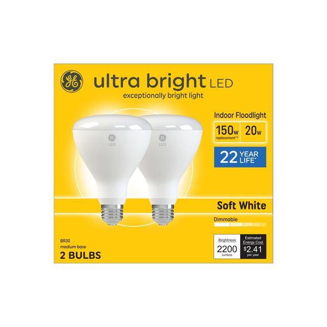 GE Ultra Bright LED 150 Watt Replacement, Soft White, BR30 Indoor ...