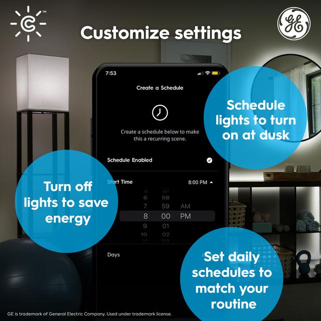 GE Cync Bluetooth Smart LED Light Bulbs Color Changing Works