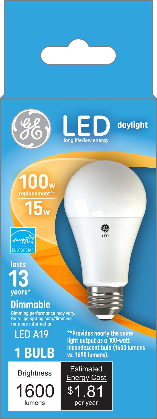 GE Classic LED 100 Watt Replacement, Daylight, A19+ General
