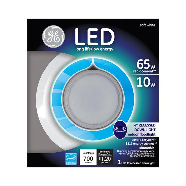 GE Soft White 65-Watt Replacement LED 4-Inch Recessed Downlight Indoor Floodlight (1-Pack)