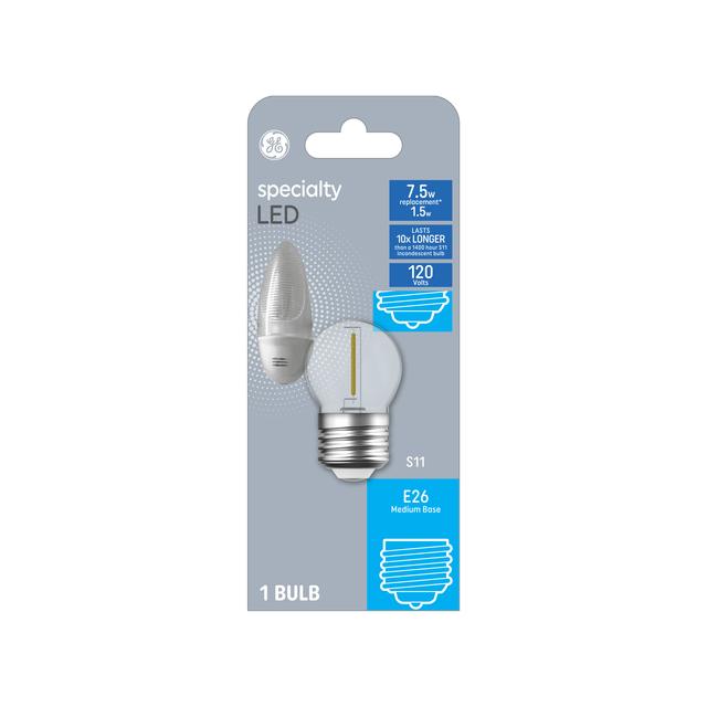 GE Specialty LED 7.5 Watt Replacement, Soft White, S11 Night Light Bulb (1 Pack)