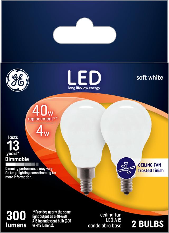 GE Classic LED 40 Watt Replacement, Soft White, A15 Ceiling Fan