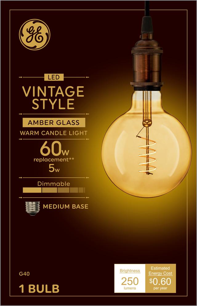 Globe Electric Ampoule Vintage Edison G40 60 watt, couleur edison antique