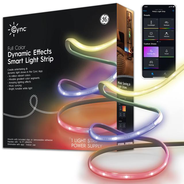 GE Cync Dynamic Effects Smart LED Light Strip with Music Sync