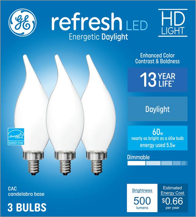 GE Refresh HD LED 60 Watt Replacement Daylight CA11 Deco