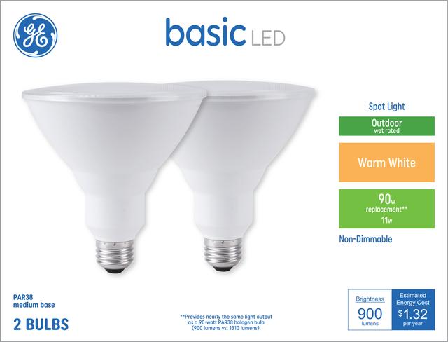 GE Basic LED 90 Watt Replacement Warm White PAR38 Outdoor