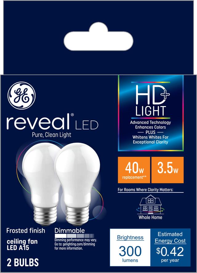 GE Reveal HD LED 40 Watt Replacement Reveal A15 Ceiling Fan