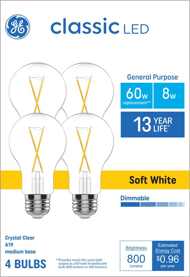 Light Bulbs, A19 60W LED Soft White