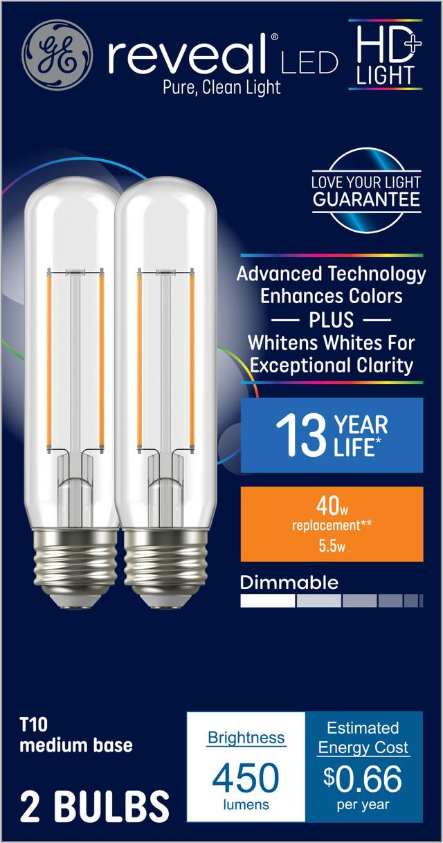 GE Reveal HD LED 40 Watt Replacement Reveal T10 Deco Tubular