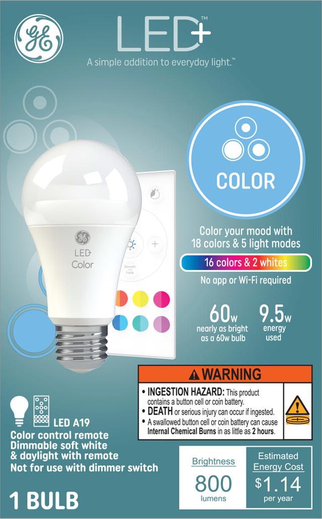 GE LED Color Bulb Color Changing and Dimmable LED General